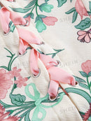 SHEIN MOD Vestido Feminino Floral Off Shoulder Com Decoração De Laço