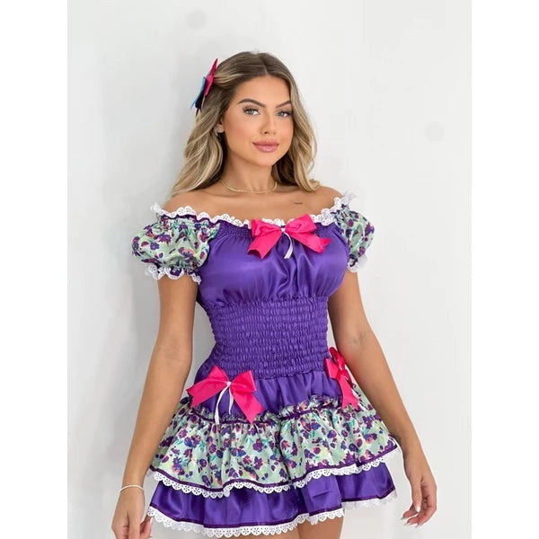 Vestido Festa Junina Ciganinha Luxo Vestido de Caipira