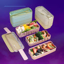 NutriBox™ – Marmita com 3 Compartimentos e Talheres (900ml)