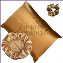 SilkSmooth™ - Kit Anti Frizz de Luxo - Fronha + Touca + Xuxinha de Cetim