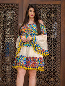 Vestido Boho com Mangas Longas