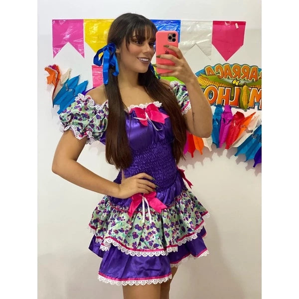 Vestido Festa Junina Ciganinha Luxo Vestido de Caipira