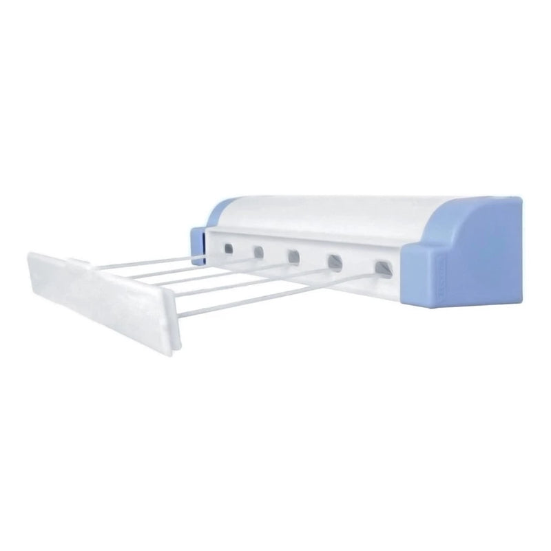 Varal De Parede Automático Rotoflex Para Apartamento Ou Casa Branco– 5 Cordas Retrátil