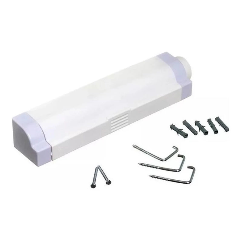 Varal De Parede Automático Rotoflex Para Apartamento Ou Casa Branco– 5 Cordas Retrátil