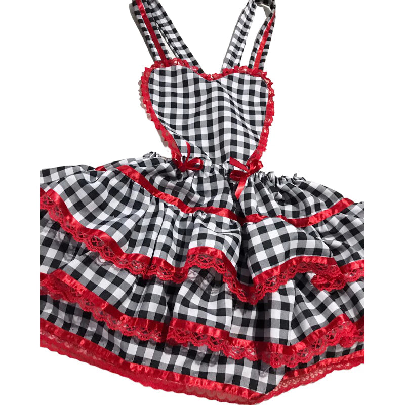 Vestido Adulto Festa Junina Jardineira Caipira Xadrez Envio Imediato