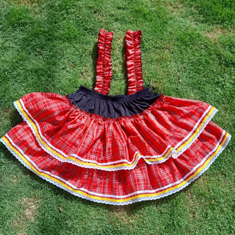 Saia Com Suspensório Quadrilha, Festa Junina ADULTO P , M e G