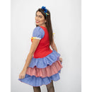 Vestido Adulto  Feminino de  Caipira Quadriculado  Junino Vermelho Com Azul envio já
