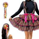 Saia Rodada Curta Caipira Festa Junina Quadrilha Arraiá São João Adulta Enfeite de Cabelo Chapéu Caipira Palha