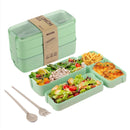 NutriBox™ – Marmita com 3 Compartimentos e Talheres (900ml)