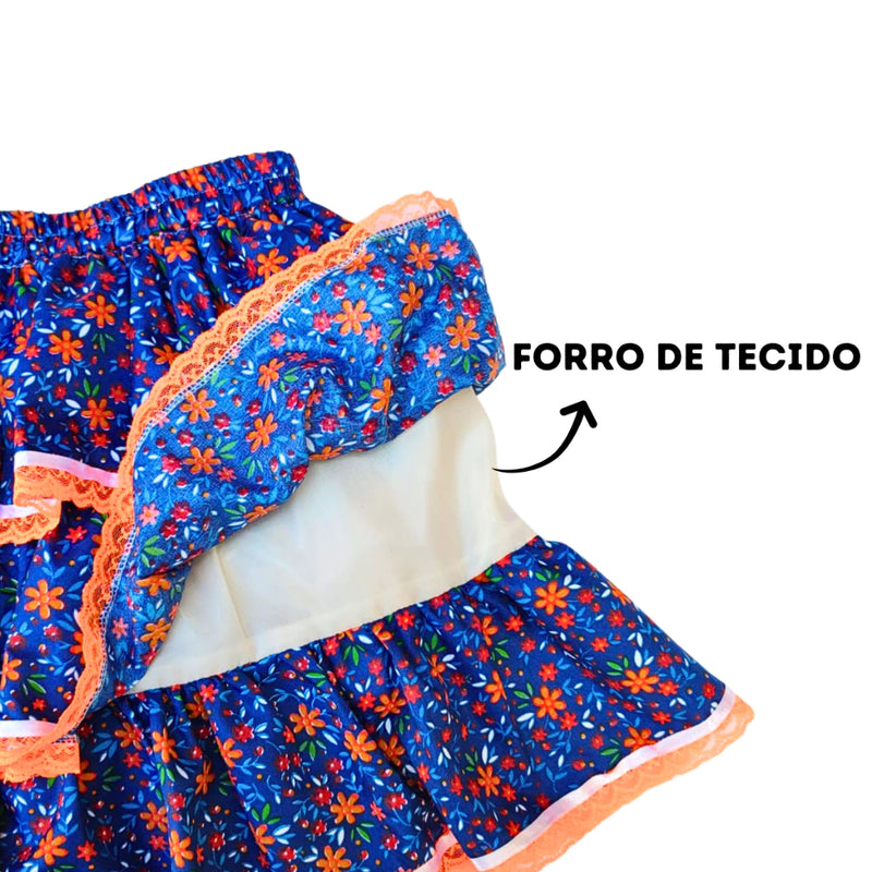 Saia Festa Junina Adulto e Infantil Quadrilha Caipira P ao GG