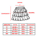 Saia Festa Junina Adulto e Infantil Quadrilha Caipira P ao GG