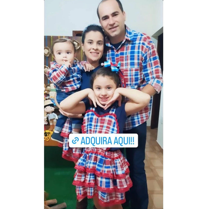 Vestido Adulto Festa Junina Jardineira Caipira Xadrez Envio Imediato