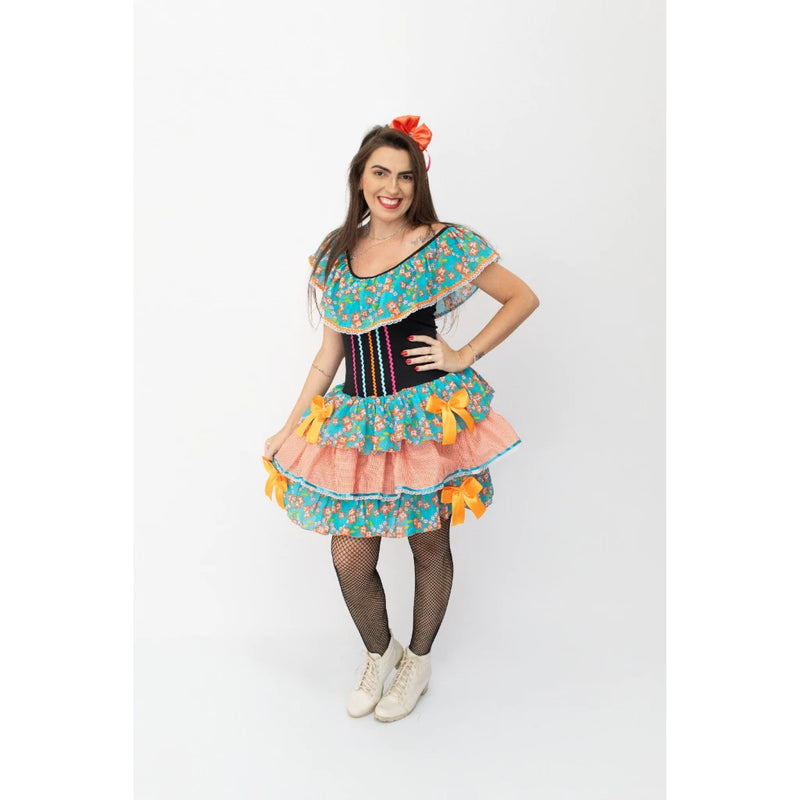 vestido de festa  Junina caipira adulto Iris  0025A